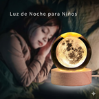 Lámpara de Luna Galáctica en Cristal 3D