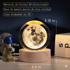 Lámpara de Luna Galáctica en Cristal 3D